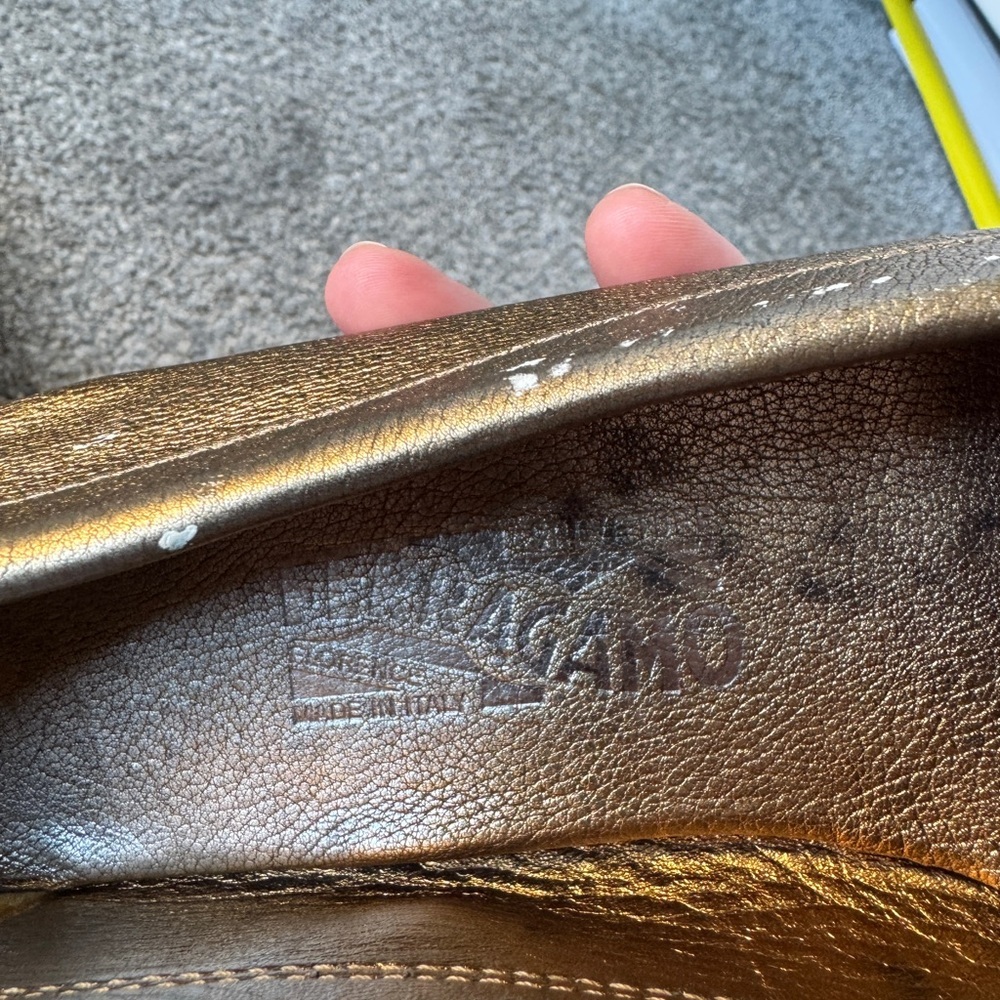 Salvatore Ferragamo Gold Loafers - Picture 10 of 11